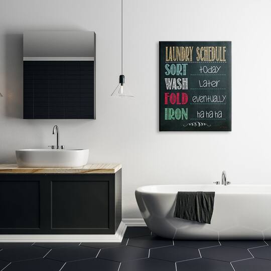 Stupell Industries Stupell Industries Laundry Schedule Chalkboard Bathroom Wall Art Canvas Wall Art